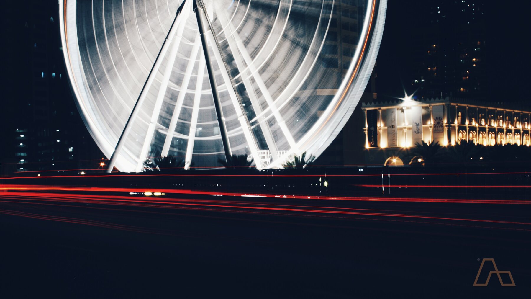 The Eye of the Emirates at Al Qasba, Sharjah — the waterfront district that anchors the emirate's leisure economy