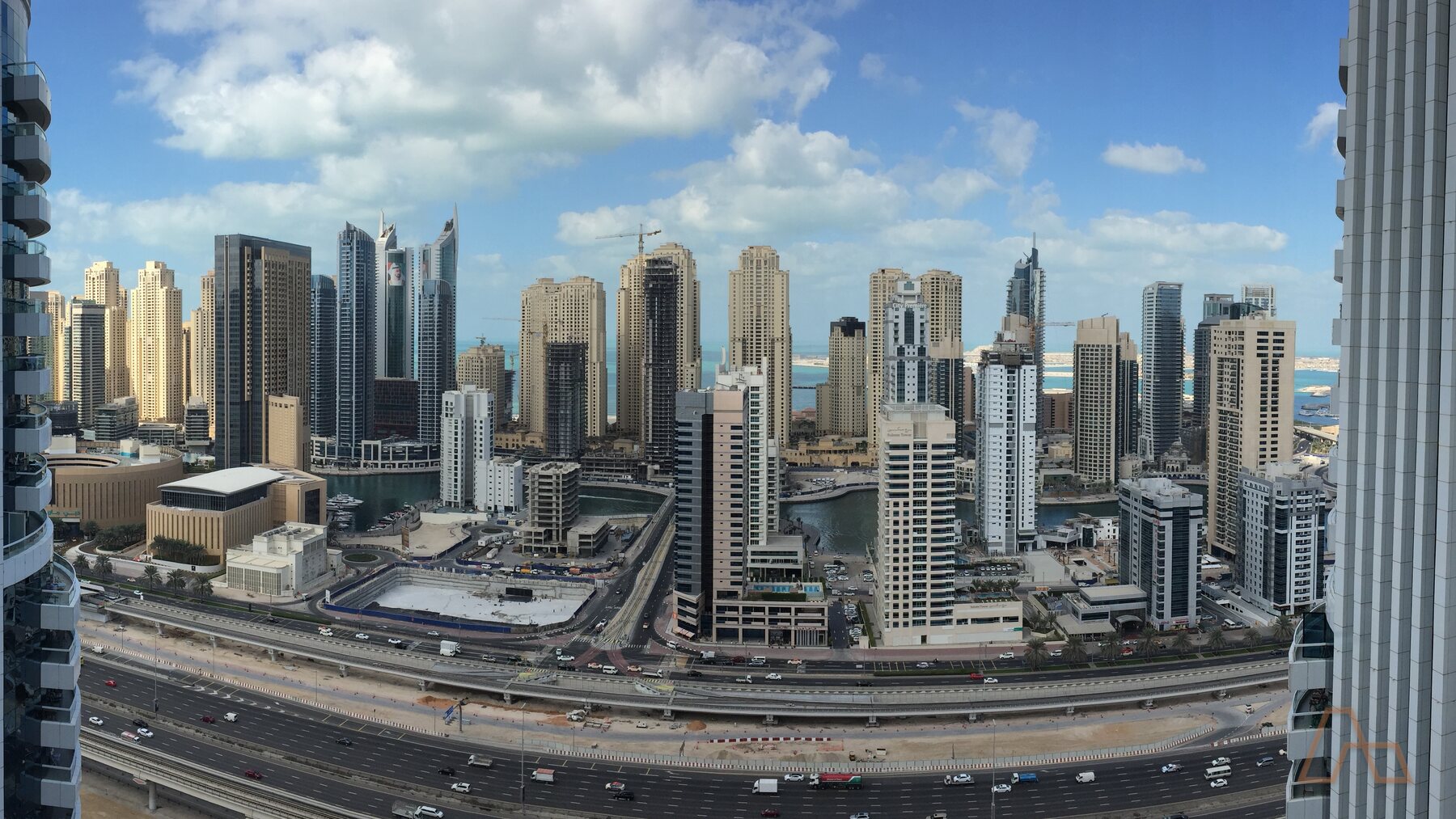 Dense residential districts along the Sheikh Zayed Road corridor