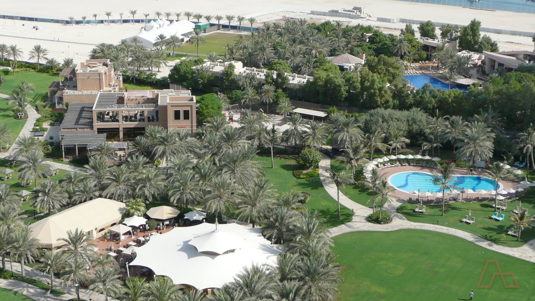 Resort grounds and pools near the beach