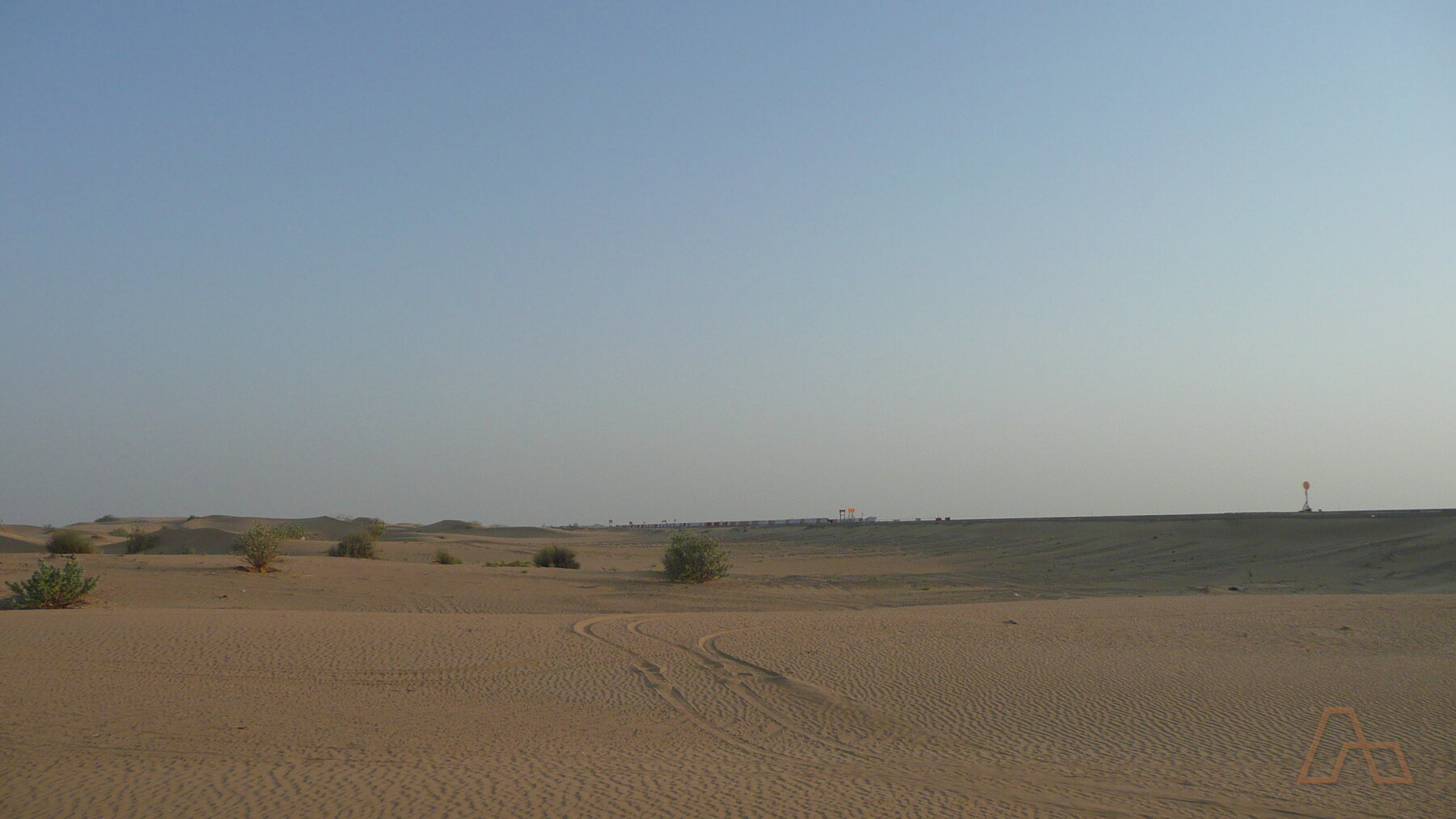 The desert edge on the Al Qudra side of Dubai