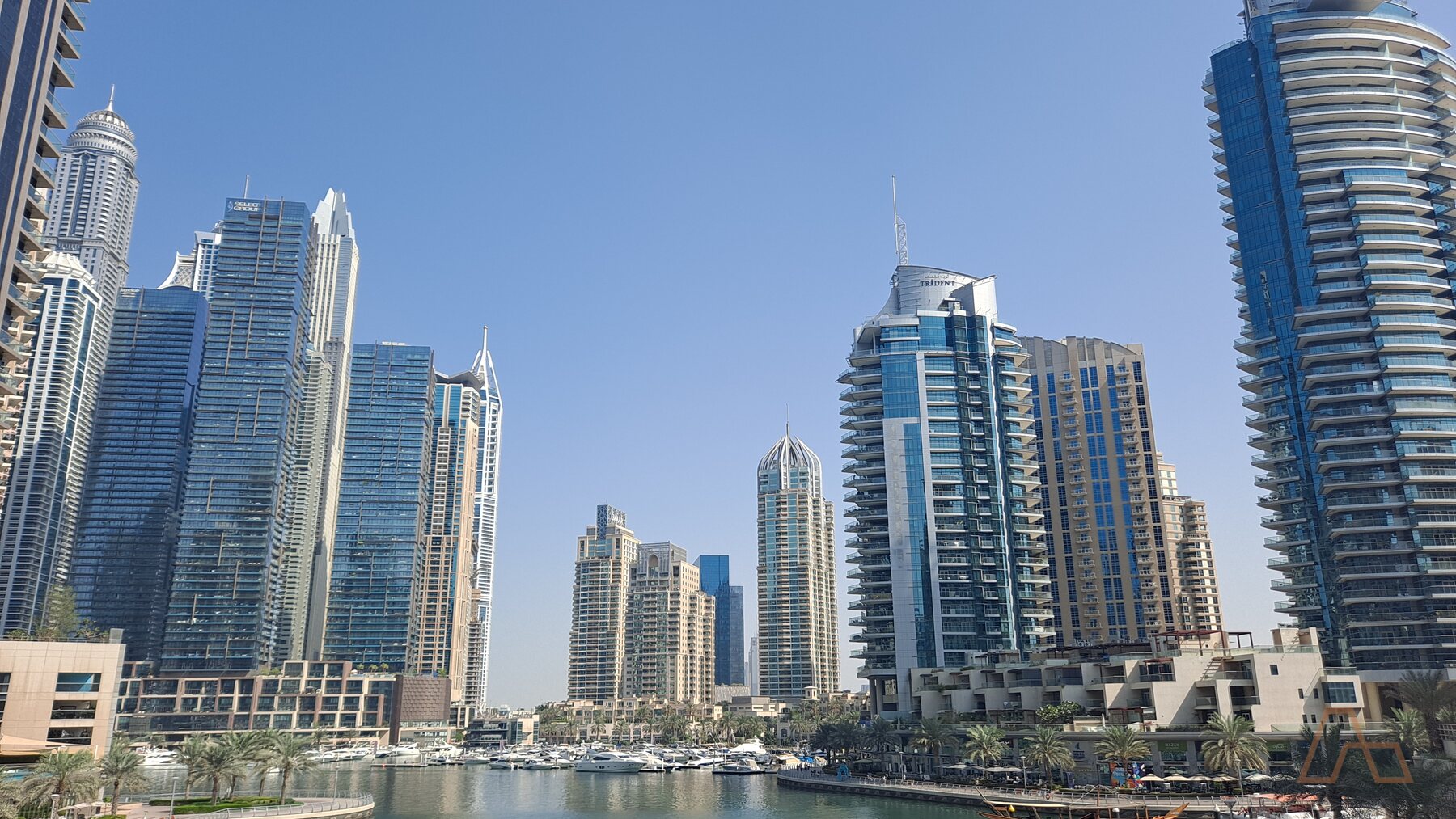 Dubai Marina residential towers from above