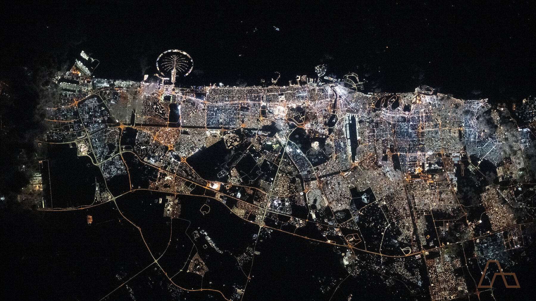Dubai at night from orbit