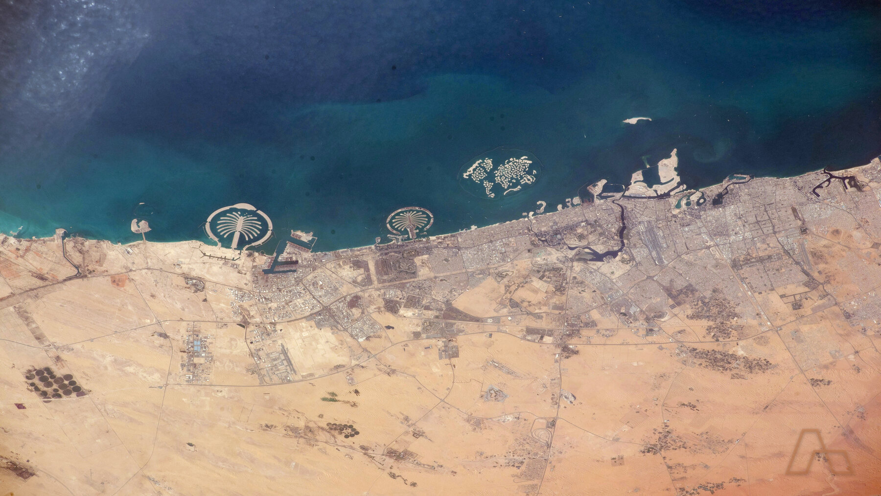 Dubai's coast and communities seen from orbit